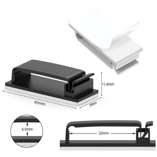 HG2613 20 PCS Desktop Data Cable Organizer Fixing Clip (White) by buy2fix