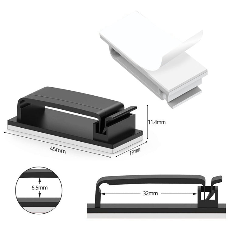 HG2613 20 PCS Desktop Data Cable Organizer Fixing Clip (Black) - Cable Organizer by buy2fix | Online Shopping UK | buy2fix