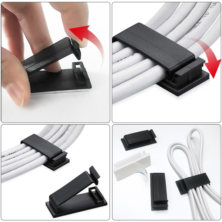 HG2613 20 PCS Desktop Data Cable Organizer Fixing Clip (Black) - Cable Organizer by buy2fix | Online Shopping UK | buy2fix