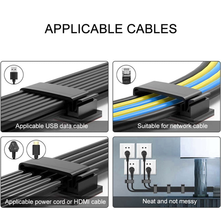 HG2613 20 PCS Desktop Data Cable Organizer Fixing Clip (Black) - Cable Organizer by buy2fix | Online Shopping UK | buy2fix
