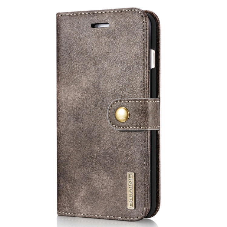 DG.MING for iPhone 8 Plus & iPhone 7 Plus Crazy Horse Texture Horizontal Flip Detachable Magnetic Protective Case with Holder & Card Slots & Wallet(Grey) - More iPhone Cases by DG.MING | Online Shopping UK | buy2fix