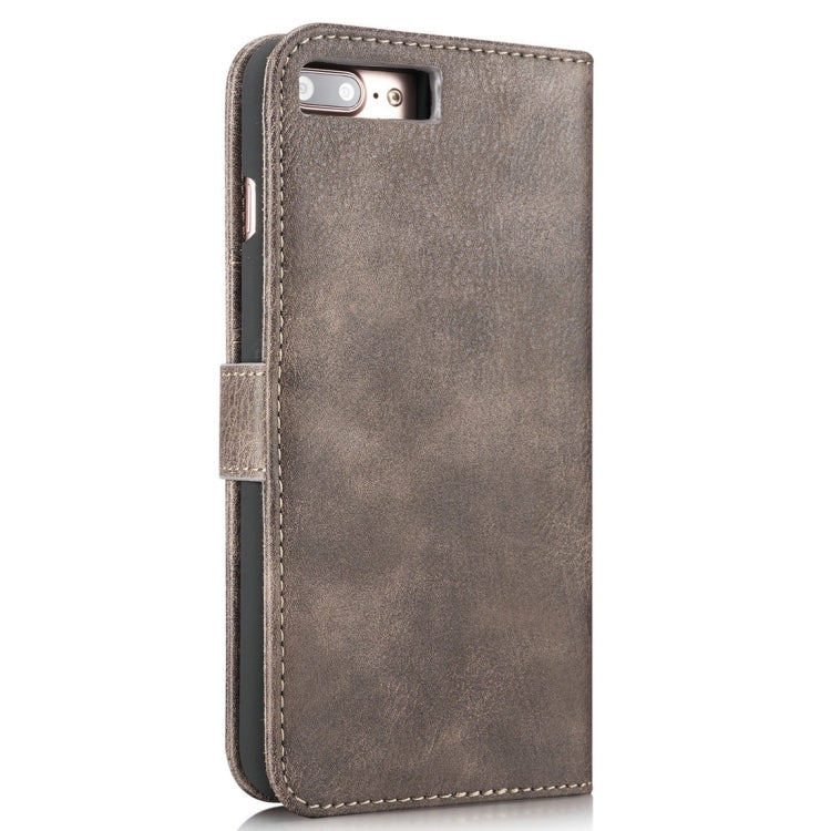 DG.MING for iPhone 8 Plus & iPhone 7 Plus Crazy Horse Texture Horizontal Flip Detachable Magnetic Protective Case with Holder & Card Slots & Wallet(Grey) - More iPhone Cases by DG.MING | Online Shopping UK | buy2fix