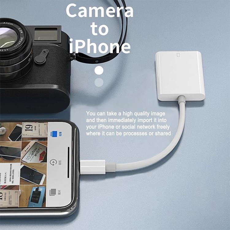 8 Pin to SD Card Camera Reader Adapter (White) - Converter & Adapter by buy2fix | Online Shopping UK | buy2fix