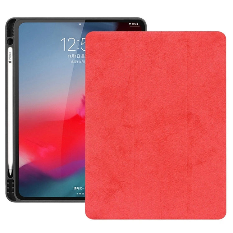 Horizontal Flip Leather Case with Pen Slot Three-folding Holder & Wake-up / Sleep Function for iPad Air 13 2024 / Pro 12.9 (2018)(Red) - More iPad Cases by buy2fix | Online Shopping UK | buy2fix