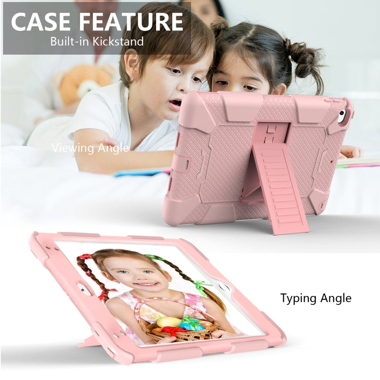 Shockproof Two-color Silicone Protection Shell for iPad Mini 2019 & 4, with Holder (Rose Gold) - iPad mini (2019) / mini 5 Cases by buy2fix | Online Shopping UK | buy2fix