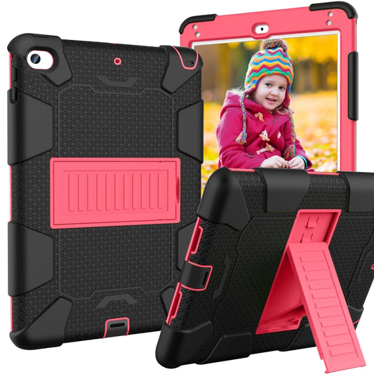 Shockproof Two-color Silicone Protection Shell for iPad Mini 2019 & 4, with Holder (Black+Red) - iPad mini (2019) / mini 5 Cases by buy2fix | Online Shopping UK | buy2fix