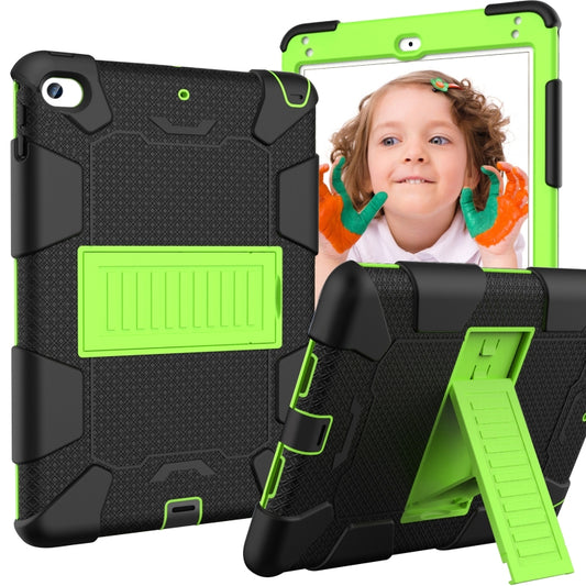 Shockproof Two-color Silicone Protection Shell for iPad Mini 2019 & 4, with Holder (Black+Yellow-green) - iPad mini (2019) / mini 5 Cases by buy2fix | Online Shopping UK | buy2fix