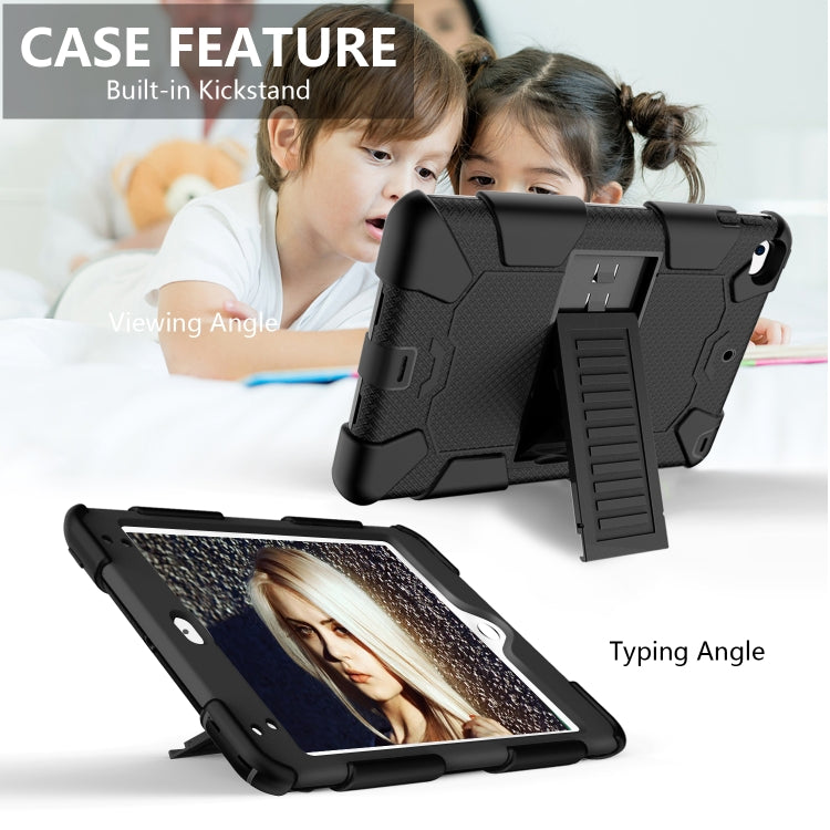 Shockproof Two-color Silicone Protection Shell for iPad Mini 2019 & 4, with Holder (Black) - iPad mini (2019) / mini 5 Cases by buy2fix | Online Shopping UK | buy2fix