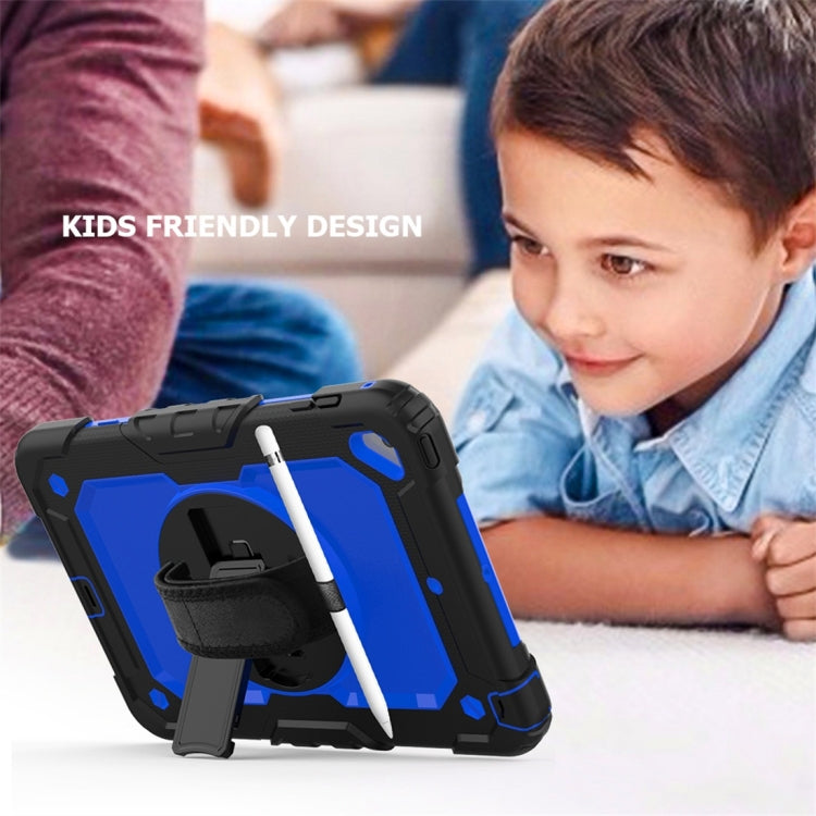 Shockproof Black Silica Gel + Colorful PC Protective Case for iPad Mini 2019 / Mini 4, with Holder & Shoulder Strap & Hand Strap & Pen Slot(Blue) - iPad Pro 11 (2018) Cases by buy2fix | Online Shopping UK | buy2fix