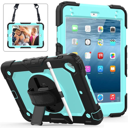 Shockproof Black Silica Gel + Colorful PC Protective Case for iPad Mini 2019 / Mini 4, with Holder & Shoulder Strap & Hand Strap & Pen Slot(Baby Blue) - iPad Pro 11 (2018) Cases by buy2fix | Online Shopping UK | buy2fix
