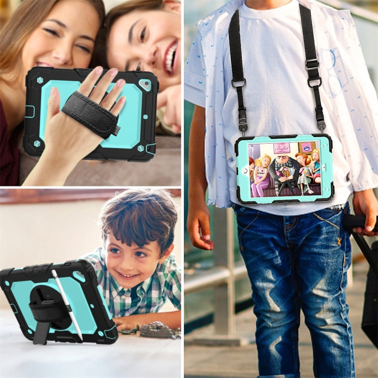 Shockproof Black Silica Gel + Colorful PC Protective Case for iPad Mini 2019 / Mini 4, with Holder & Shoulder Strap & Hand Strap & Pen Slot(Baby Blue) - iPad Pro 11 (2018) Cases by buy2fix | Online Shopping UK | buy2fix