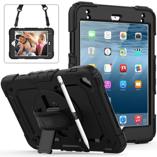 Shockproof Colorful Silica Gel + PC Protective Case for iPad Mini 2019 / Mini 4, with Holder & Shoulder Strap & Hand Strap & Pen Slot(Black) - iPad Pro 11 (2018) Cases by buy2fix | Online Shopping UK | buy2fix