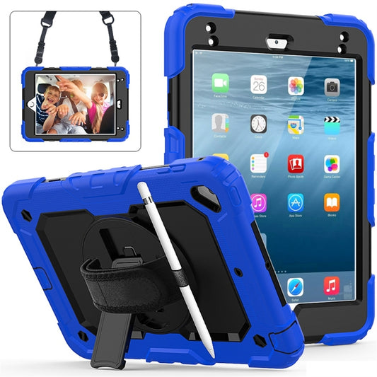 Shockproof Colorful Silica Gel + PC Protective Case for iPad Mini 2019 / Mini 4, with Holder & Shoulder Strap & Hand Strap & Pen Slot(Blue) - iPad Pro 11 (2018) Cases by buy2fix | Online Shopping UK | buy2fix