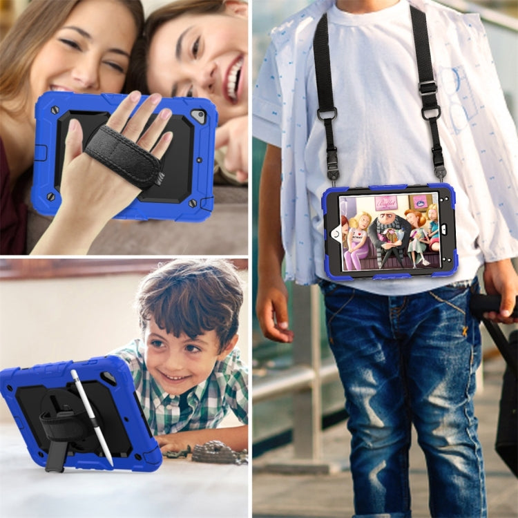 Shockproof Colorful Silica Gel + PC Protective Case for iPad Mini 2019 / Mini 4, with Holder & Shoulder Strap & Hand Strap & Pen Slot(Blue) - iPad Pro 11 (2018) Cases by buy2fix | Online Shopping UK | buy2fix