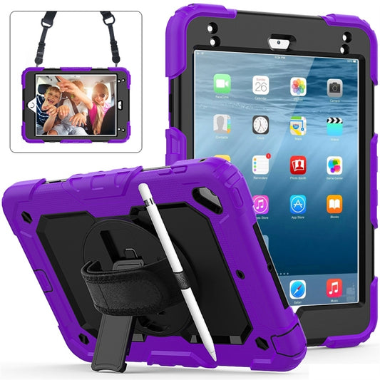 Shockproof Colorful Silica Gel + PC Protective Case for iPad Mini 2019 / Mini 4, with Holder & Shoulder Strap & Hand Strap & Pen Slot(Purple) - iPad Pro 11 (2018) Cases by buy2fix | Online Shopping UK | buy2fix