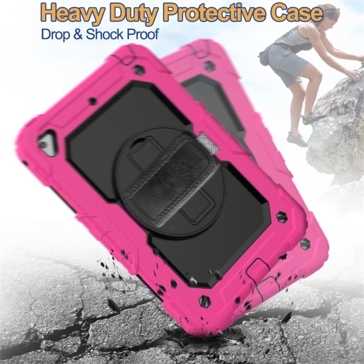 Shockproof Colorful Silica Gel + PC Protective Case for iPad Mini 2019 / Mini 4, with Holder & Shoulder Strap & Hand Strap & Pen Slot(Rose Red) - iPad Pro 11 (2018) Cases by buy2fix | Online Shopping UK | buy2fix