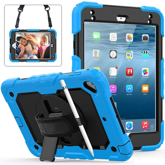 Shockproof Colorful Silica Gel + PC Protective Case for iPad Mini 2019 / Mini 4, with Holder & Shoulder Strap & Hand Strap & Pen Slot(Baby Blue) - iPad Pro 11 (2018) Cases by buy2fix | Online Shopping UK | buy2fix