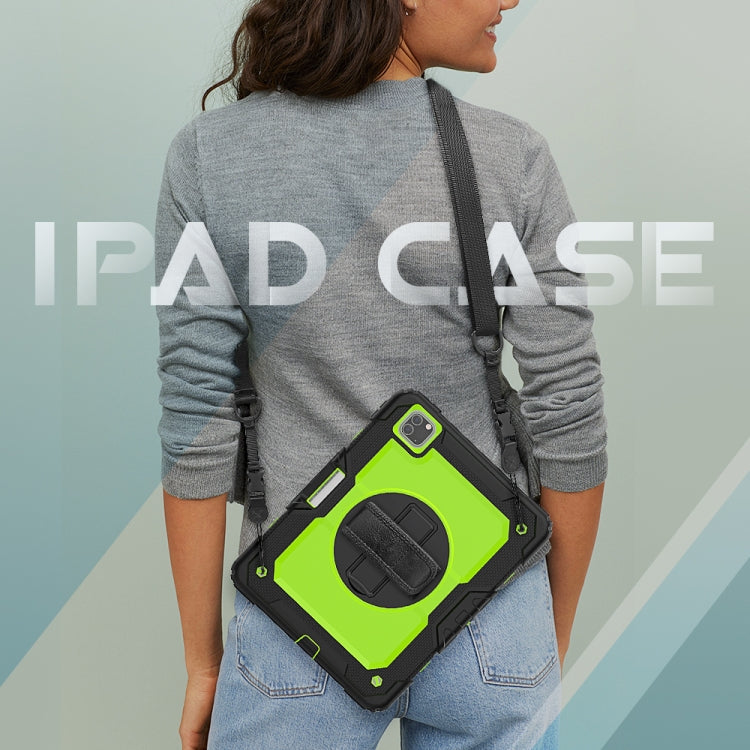 For iPad Pro 11 inch (2018) / Pro 11 inch (2020) Shockproof Black Silica Gel + Colorful PC Protective Tablet Case with Holder & Shoulder Strap & Hand Strap & Pen Slot(Green) - iPad Pro 11 (2020) Cases by buy2fix | Online Shopping UK | buy2fix