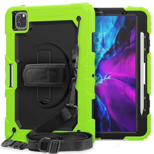 For iPad Pro 11 inch (2018) / Pro 11 inch (2020) Shockproof Colorful Silica Gel + PC Protective Tablet Case with Holder & Shoulder Strap & Hand Strap & Pen Slot(Green) - iPad Pro 11 (2020) Cases by buy2fix | Online Shopping UK | buy2fix