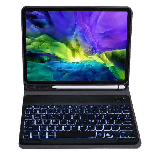 A11BS Ultra-thin ABS Detachable Bluetooth Keyboard Tablet Case with Backlight & Pen Slot & Holder for iPad Pro 11 2022 / 2021 / Air 5 / Air 4 (Dark Blue) by buy2fix