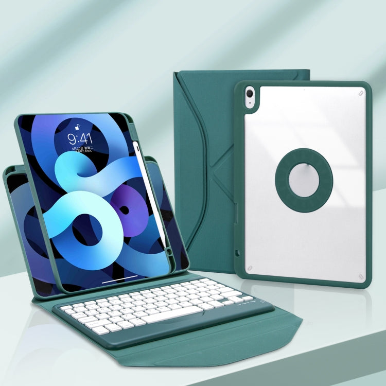 Z098B Pen Slot Bluetooth Keyboard Leather Tablet Case For iPad Air 11 2025/2024/2022/2020 (Green) by buy2fix