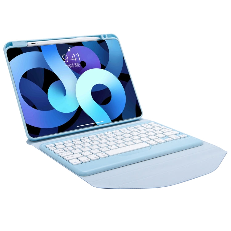Z098B Pen Slot Bluetooth Keyboard Leather Tablet Case For iPad Air 11 2025/2024/2022/2020 (Sky Blue) - For iPad Air by buy2fix | Online Shopping UK | buy2fix