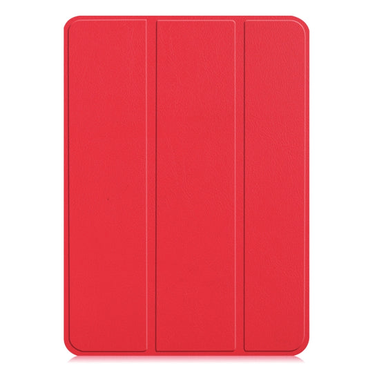 Custer Texture Horizontal Flip PU Leather Case for iPad Air 13 2024 / iPad Pro 12.9 inch (2018), with Three-folding Holder & Sleep / Wake-up Function(Red) by buy2fix