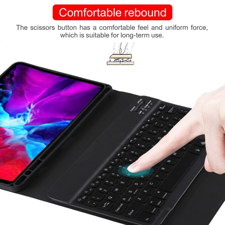 TG11BS Detachable Bluetooth Black Keyboard + Microfiber Leather Tablet Case for iPad Pro 11 inch (2020), with Backlight & Pen Slot & Holder(Black) by buy2fix
