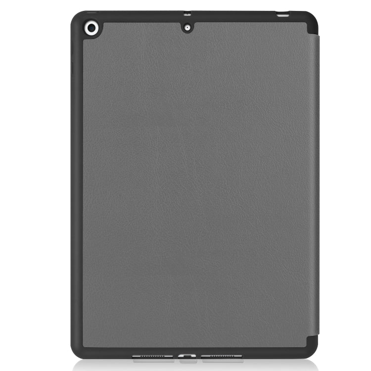 For iPad 10.2 2021 / 2020 / 2019 Custer Texture Horizontal Flip Smart TPU Leather Case with Sleep / Wake-up Function & Three-folding Holder & Pen Slot(Grey) - iPad 10.2 Cases by buy2fix | Online Shopping UK | buy2fix