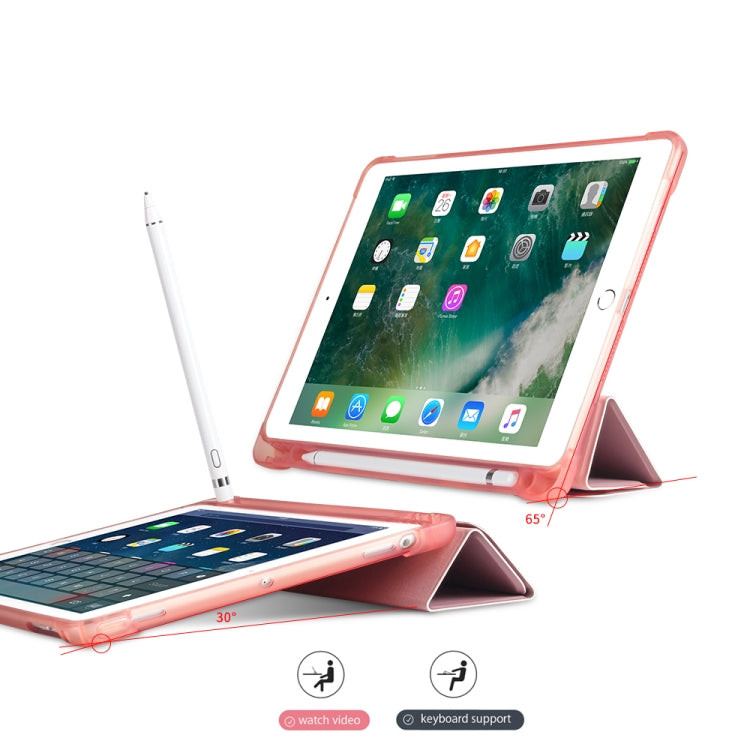 Multi-folding Shockproof TPU Protective Case for iPad 9.7 (2018) / 9.7 (2017) / air / air2, with Holder & Pen Slot(Red) - iPad 9.7 (2018) & (2017) Cases by buy2fix | Online Shopping UK | buy2fix