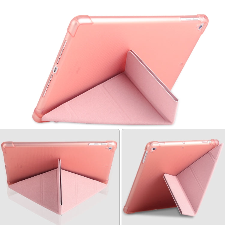 Multi-folding Shockproof TPU Protective Case for iPad 9.7 (2018) / 9.7 (2017) / air / air2, with Holder & Pen Slot(Red) - iPad 9.7 (2018) & (2017) Cases by buy2fix | Online Shopping UK | buy2fix