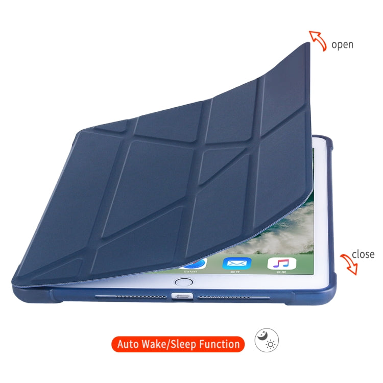 Multi-folding Shockproof TPU Protective Case for iPad 9.7 (2018) / 9.7 (2017) / air / air2, with Holder & Pen Slot(Red) - iPad 9.7 (2018) & (2017) Cases by buy2fix | Online Shopping UK | buy2fix