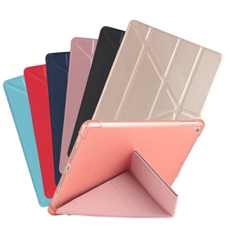 Multi-folding Shockproof TPU Protective Case for iPad 9.7 (2018) / 9.7 (2017) / air / air2, with Holder & Pen Slot(Red) - iPad 9.7 (2018) & (2017) Cases by buy2fix | Online Shopping UK | buy2fix
