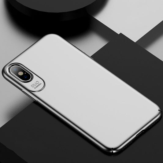 For iPhone X / XS USAMS Jay Series PC Oil Painting Surface Shockproof Protective Back Case (Silver) - More iPhone Cases by USAMS | Online Shopping UK | buy2fix