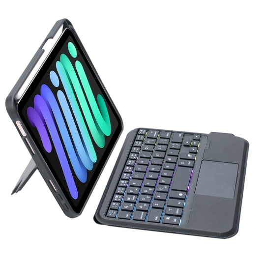 T06-AS For iPad mini6 / mini 7 Touch Backlight Split Type Bluetooth Keyboard Leather Case - For iPad mini by buy2fix | Online Shopping UK | buy2fix