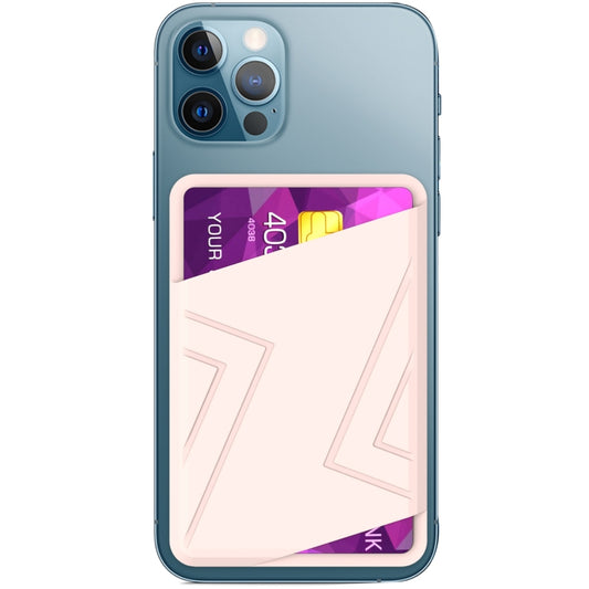 For iPhone 13 Series / iPhone 12 Series Silicone Wallet Pouch Card Case Magsafing Card Holder(Pink) - Adhesive Card Holders by buy2fix | Online Shopping UK | buy2fix
