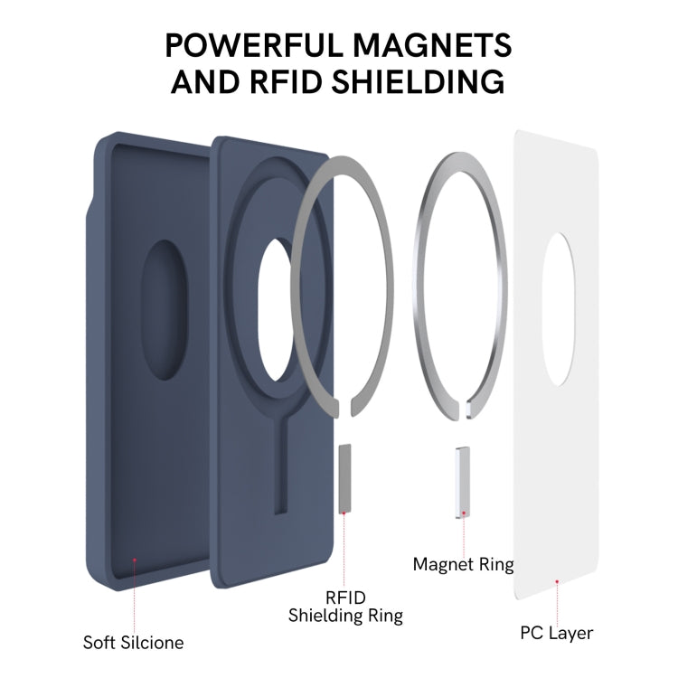 For iPhone 13 Series / iPhone 12 Series Silicone Wallet Pouch Card Case Magsafing Card Holder(Grey) - Adhesive Card Holders by buy2fix | Online Shopping UK | buy2fix