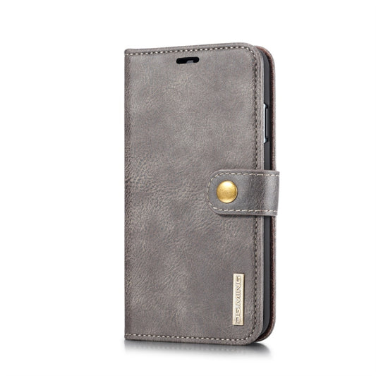 For iPhone XS Max DG.MING Crazy Horse Texture Flip Detachable Magnetic Leather Case with Holder & Card Slots & Wallet (Grey) by DG.MING