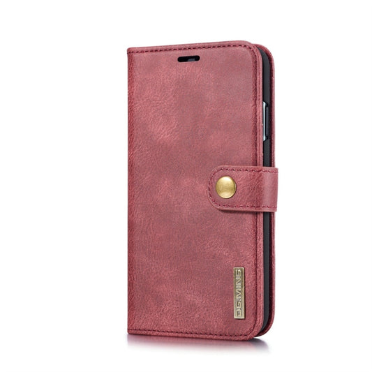 For iPhone XS Max DG.MING Crazy Horse Texture Flip Detachable Magnetic Leather Case with Holder & Card Slots & Wallet (Red) by DG.MING