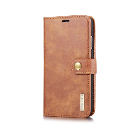 For iPhone XS Max DG.MING Crazy Horse Texture Flip Detachable Magnetic Leather Case with Holder & Card Slots & Wallet (Brown) by DG.MING