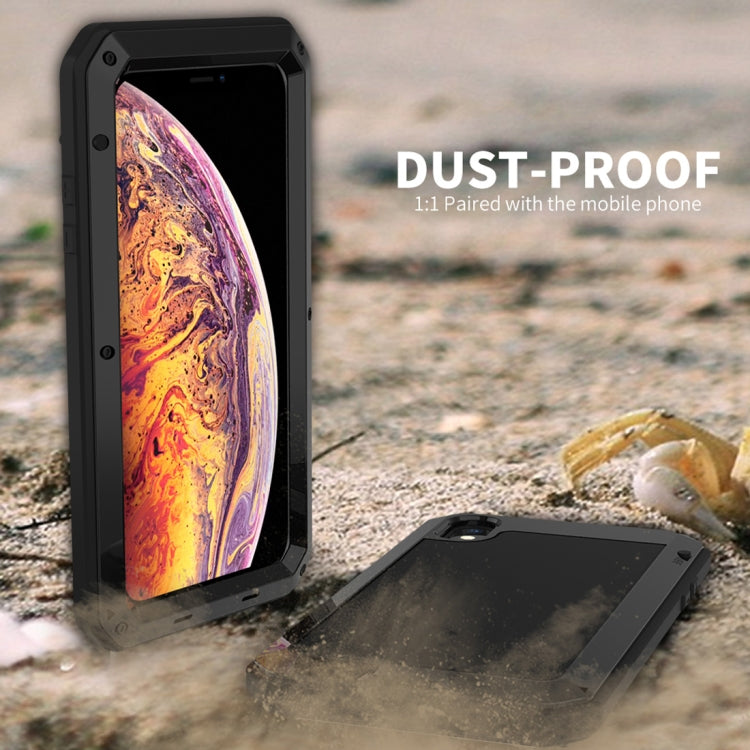 For iPhone XS Max Waterproof Dustproof Shockproof Aluminum Alloy + Tempered Glass + Silicone Case (Silver) - More iPhone Cases by buy2fix | Online Shopping UK | buy2fix