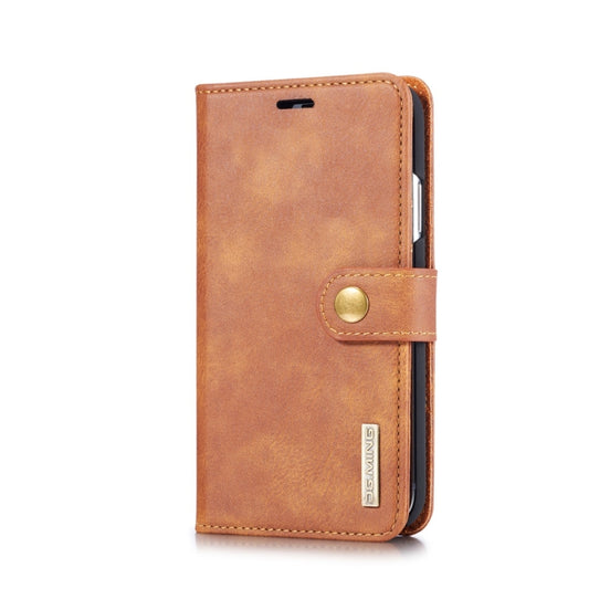 For iPhone XR DG.MING Crazy Horse Texture Flip Detachable Magnetic Leather Case with Holder & Card Slots & Wallet (Brown) by DG.MING