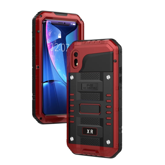 For iPhone XR Waterproof Dustproof Shockproof Zinc Alloy + Silicone Case (Red) - More iPhone Cases by buy2fix | Online Shopping UK | buy2fix