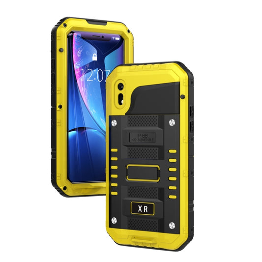 For iPhone XR Waterproof Dustproof Shockproof Zinc Alloy + Silicone Case (Yellow) - More iPhone Cases by buy2fix | Online Shopping UK | buy2fix