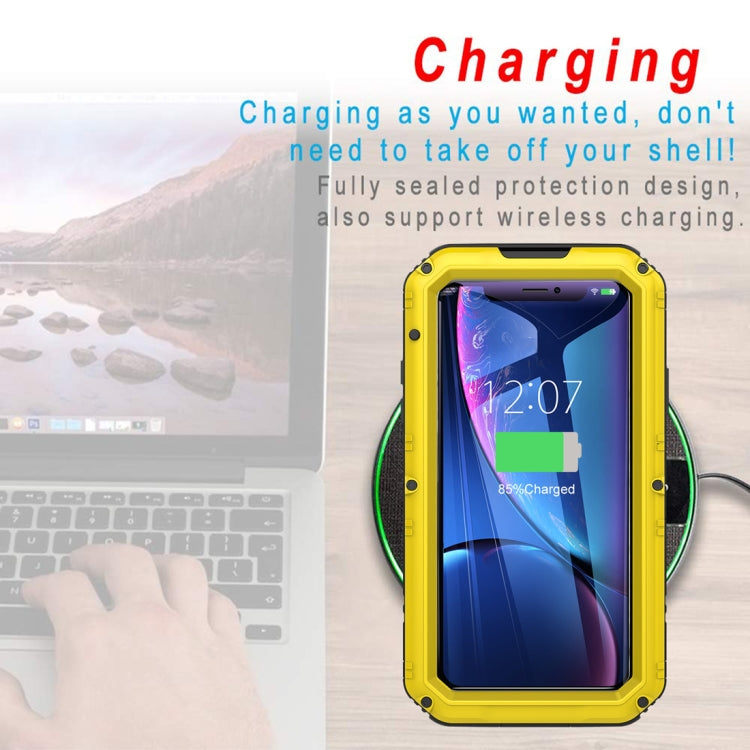 For iPhone XR Waterproof Dustproof Shockproof Zinc Alloy + Silicone Case (Yellow) - More iPhone Cases by buy2fix | Online Shopping UK | buy2fix