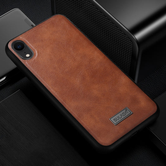 For iPhone XR SULADA Shockproof TPU + Handmade Leather Case (Brown) - More iPhone Cases by SULADA | Online Shopping UK | buy2fix