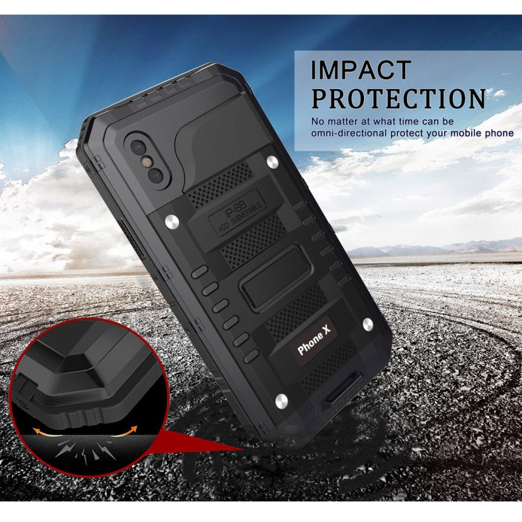 For iPhone X / XS Waterproof Dustproof Shockproof Zinc Alloy + Silicone Case (Black) - More iPhone Cases by buy2fix | Online Shopping UK | buy2fix