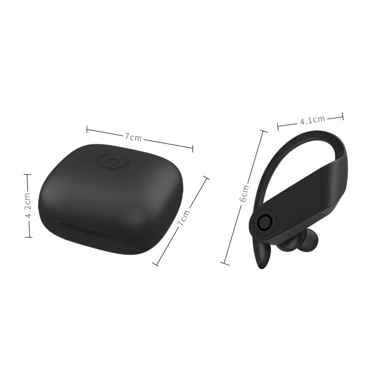 b10 TWS Bluetooth 5.0 Hanging Ear Wireless Bluetooth Sports Earphone with Magnetic Charging Box, Support Call & Siri & Charging Box Wireless Charging(Black) - TWS Earphone by buy2fix | Online Shopping UK | buy2fix