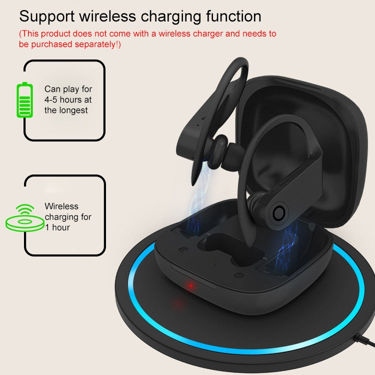 b10 TWS Bluetooth 5.0 Hanging Ear Wireless Bluetooth Sports Earphone with Magnetic Charging Box, Support Call & Siri & Charging Box Wireless Charging(Black) - TWS Earphone by buy2fix | Online Shopping UK | buy2fix