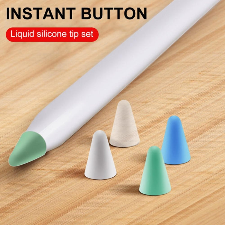 4 PCS Non-slip Mute Wear-resistant Nib Cover for Apple Pencil 1 / 2 (Dark Blue) by buy2fix